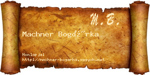 Machner Bogárka névjegykártya